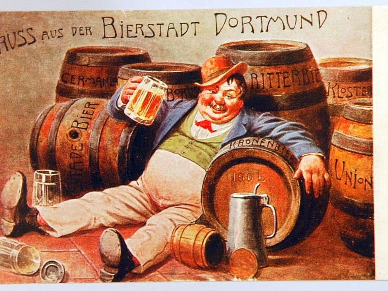 Grüße aus der Bierstadt Dortmund! — historische Postkarte