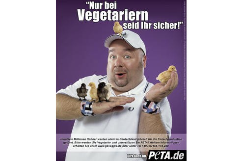 Und Dirk Bach hat ein Herz für Küken und verzichtet auf Fleisch.

© Cecil Arp