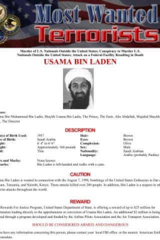 Seit dem stand Bin Laden auf der Most Wanted-Liste des FBI ganz oben. 50 Millionen Dollar hatten die USA für Hinweise ausgesetzt, die zu seiner Ergreifung führen. Doch aus dem Nichts ...