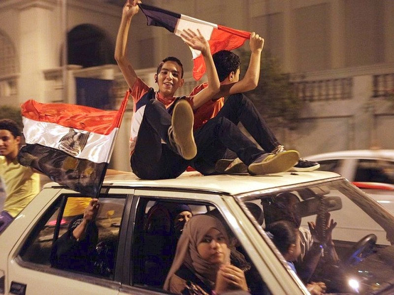 Freude in Ägypten: Präsident Mohammed Mursi ist am Mittwoch entmachtet worden, nachdem am Nachmittag das Ultimatum des Militärs ausgelaufen war.
