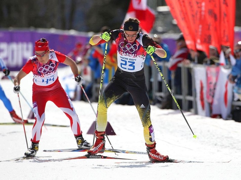 Nicole Fessel (Oberstdorf) steig noch vor der Hälfte des Rennens aus.