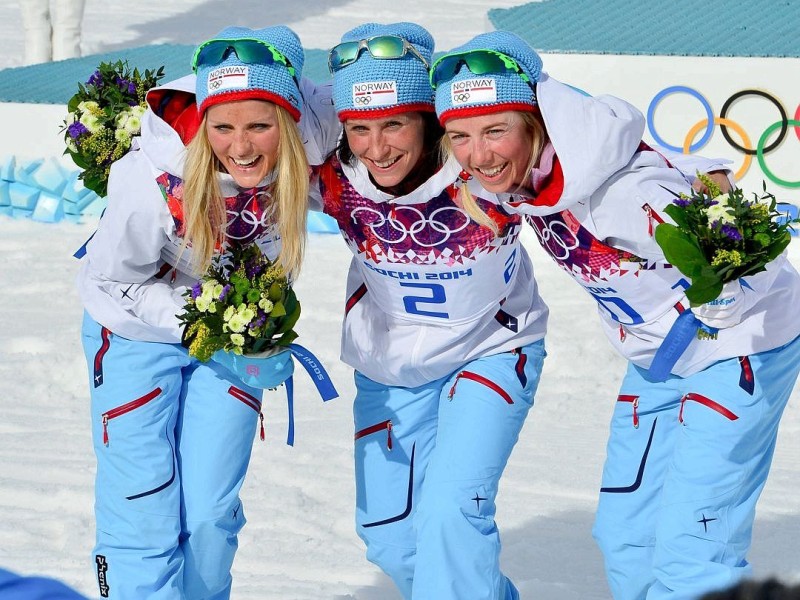 Die Langlauf-Frauen gingen im Massenstart über 30 Kilometer an den Start. Den Sieg holte sich Marit Björgen vor  Therese Johaug und Kristin Steira - ein norwegischer Dreifachsieg.