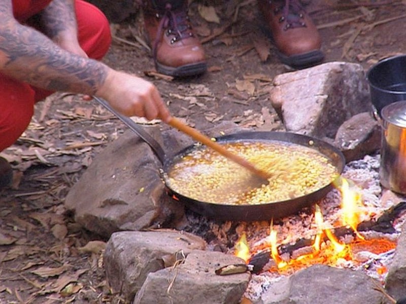 Die Camper ahben nahezu die ganzen Reis- und Bohnenrationen für drei Tage gekocht.