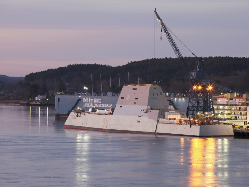 Im Hafen in Fort Popham (US-Bundesstaat Maine) stach das Schiff das erste Mal in See. Es soll im nächsten Jahr in den Dienst der Marine gestellt werden.  