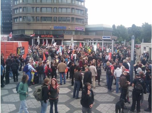 Gegendemonstranten in Dortmund.