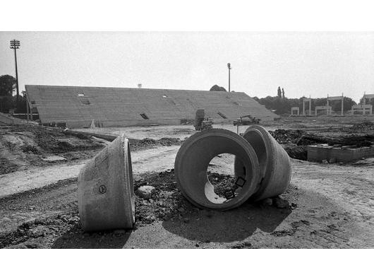 Die Baustelle Westfalen-Stadion am 14. Juli 1972.