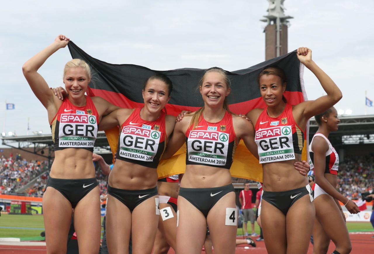 Mit der Bronzemedaille bei der EM in Amsterdam löste die Damenstaffel das Ticket nach Rio, hier kam das Quartett auf den vierten Platz.