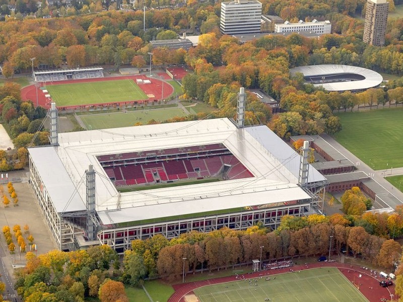 Luftbild, ReviuerEnergieStadion, 1.FC Koeln, Rhein-Energie-Stadion, 2.Bundesliga,  Koeln, Rheinland, Nordrhein-Westfalen, Deutschland, Europa