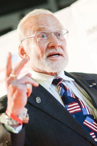 US-Astronaut Buzz Aldrin in der Henrichshütte.