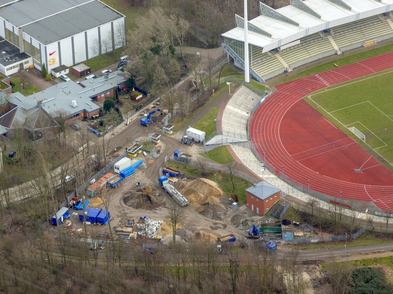 Lohrheidestadion der SG Wattenscheid 09 e.V., Olympiastützpunkt Hollandstraße Klaus-Steilmann-Halle, Wattenscheid,  Gelsenkirchen, Ruhrgebiet, Nordrhein-Westfalen, Deutschland