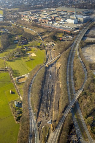 Autobahnverbindung zwischen A44 und Opel-Ring,  Bochum, Ruhrgebiet, Nordrhein-Westfalen, Deutschland