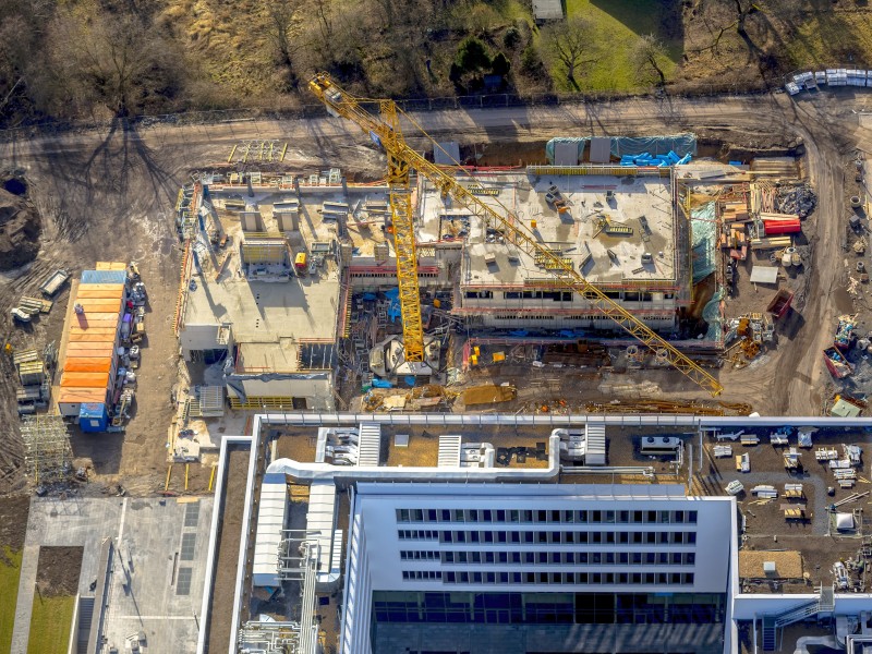 Gesundheitscampus Bochum, Neubau des Parkpalette der Hochschule für Gesundheit, Gesundheitscampus NRW, Nähe Ruhruniversität,  Bochum, Ruhrgebiet, Nordrhein-Westfalen, Deutschland