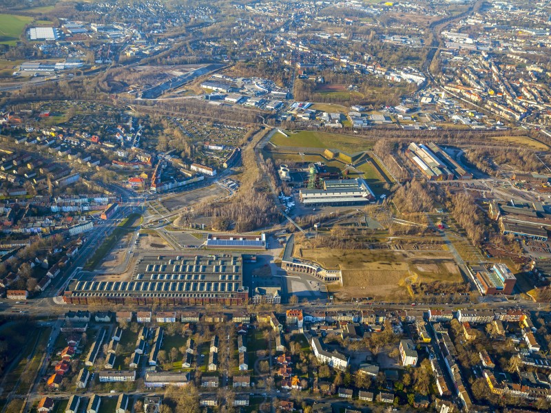 gesamtes Gebiet um die Jahrhunderthalle, Wattenscheider Straße, Westpark,  Bochum, Ruhrgebiet, Nordrhein-Westfalen, Deutschland