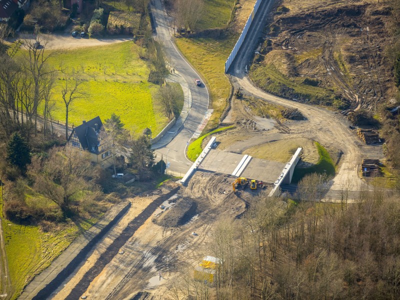 Autobahnverbindung zwischen A44 und Opel-Ring,  Bochum, Ruhrgebiet, Nordrhein-Westfalen, Deutschland