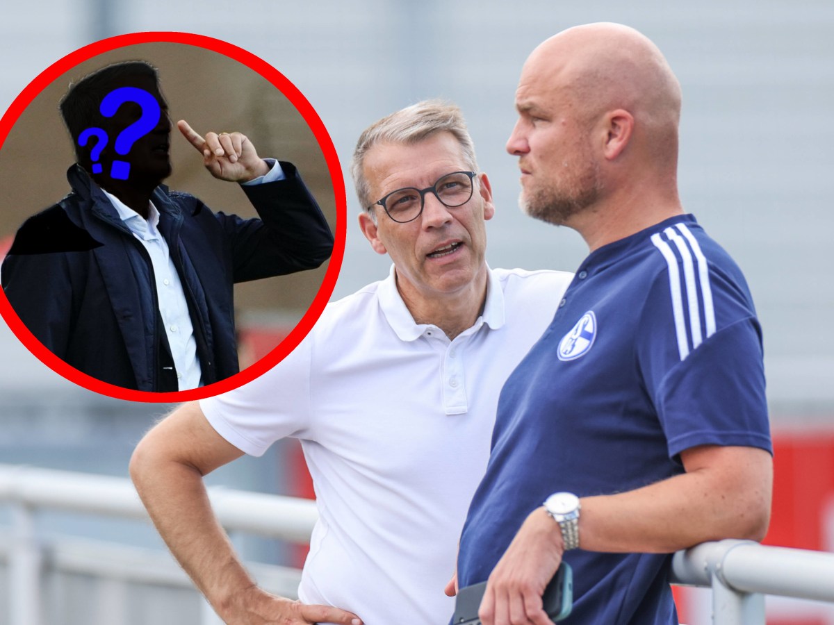 Rouven Schröder, Sportchef des FC Schalke 04, schaut auf Vladimir Petkovic.