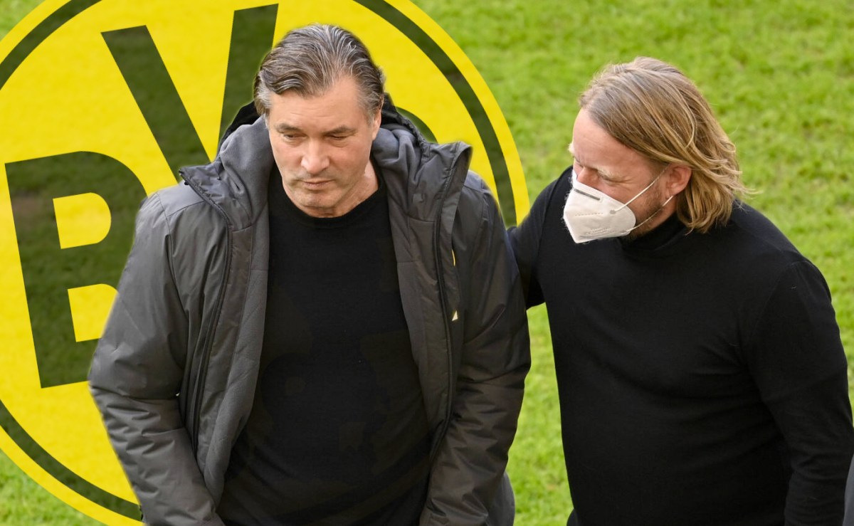 Michael Zorc und Sven Mislintat bei einem Heimspiel von Borussia Dortmund.