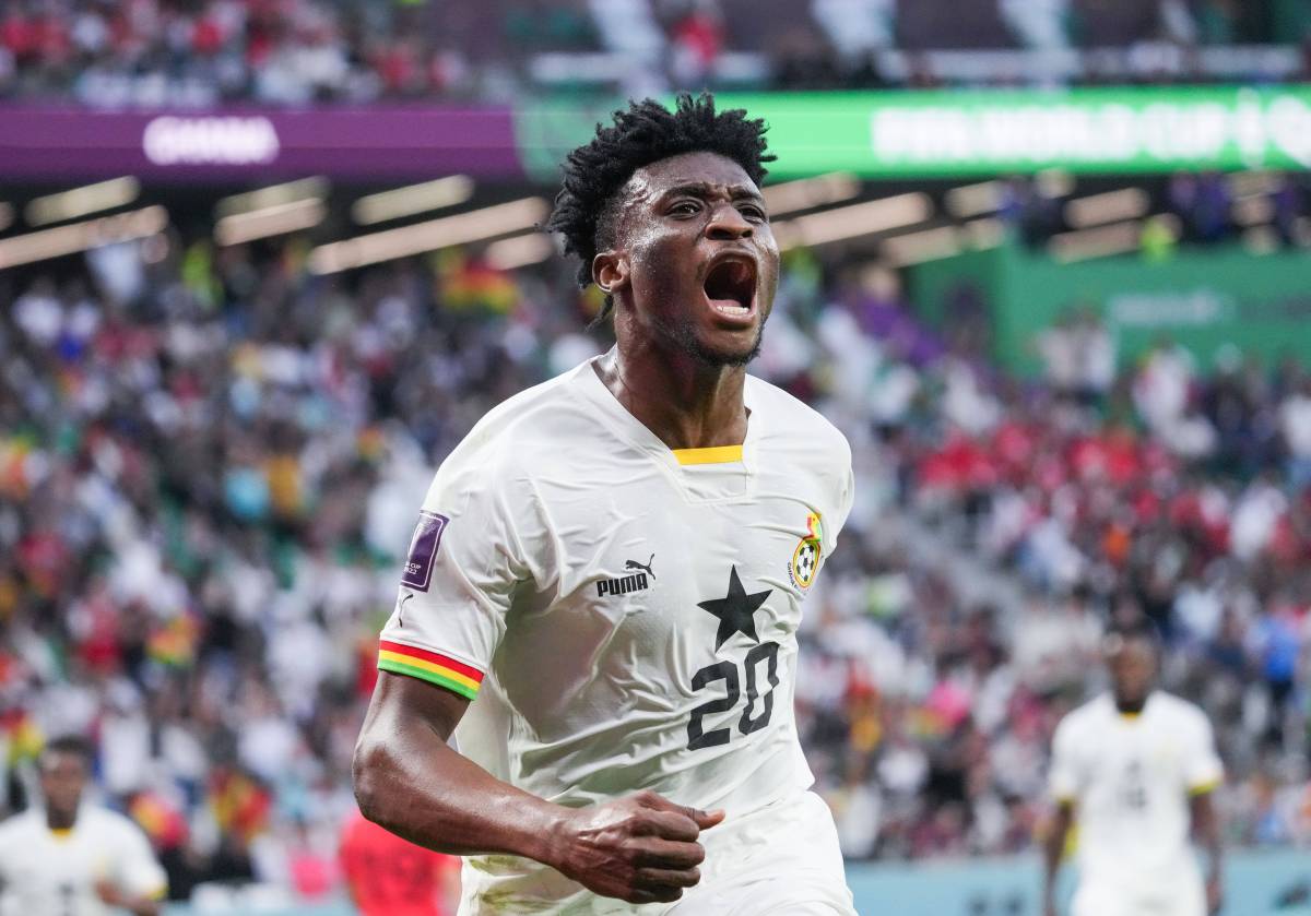 Mohammed Kudus jubelt über sein zweites Tor bei Südkorea - Ghana.