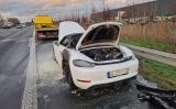 A1 in NRW ausgebrannter Porsche