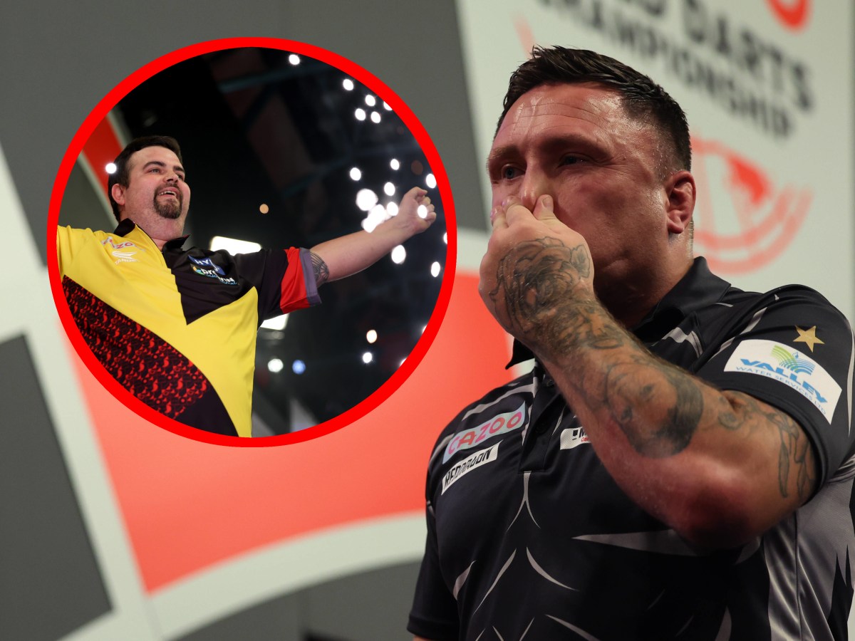 Gerwyn Price und Gabriel Clemens nach ihrem Match bei der Darts WM.