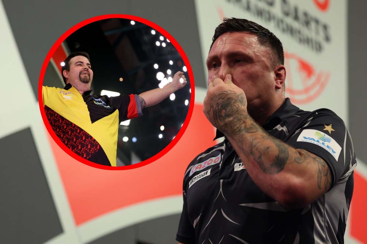 Gerwyn Price und Gabriel Clemens nach ihrem Match bei der Darts WM.