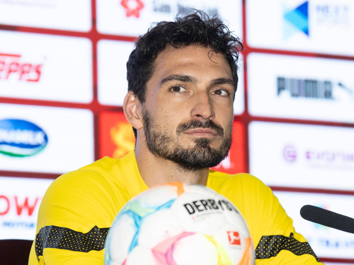 Mats Hummels auf einer BVB-Pressekonferenz.