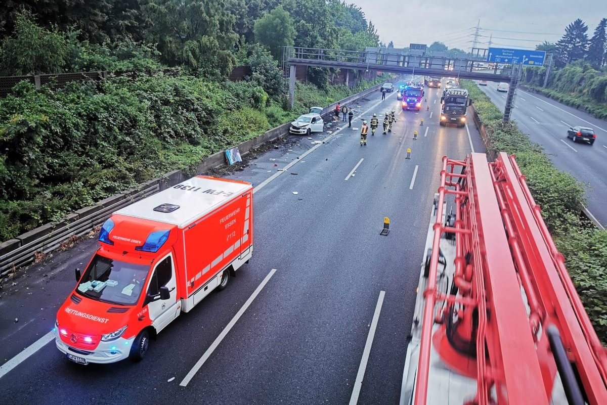 Unfall auf der A40 bei Essen