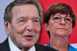 Gerhard SchrÃ¶der und SPD-Chefin Esken.