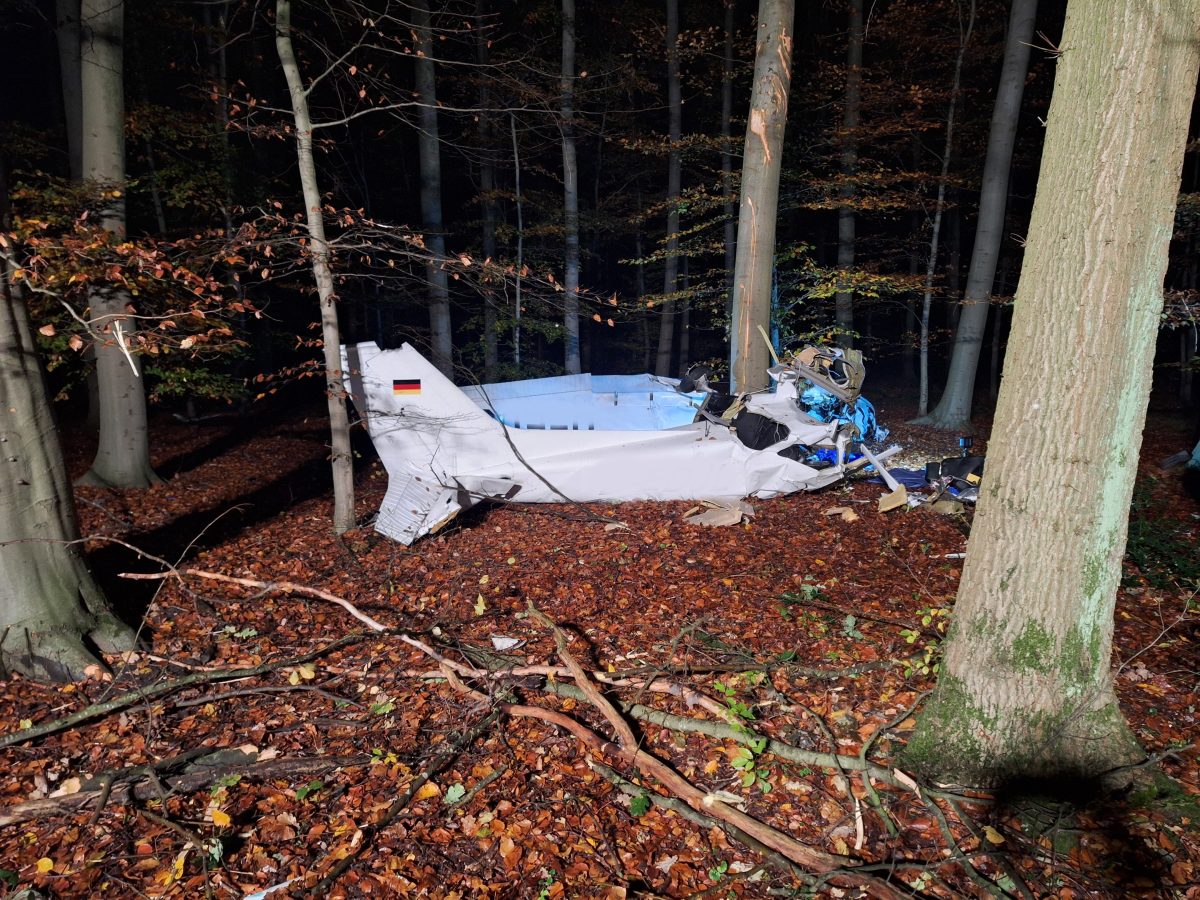 Das abgestürzte Kleinflugzeug in Dorsten.