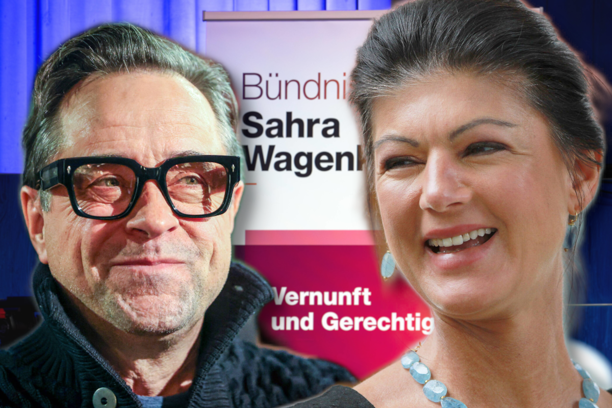 Kuscheltalk von Sahra Wagenknecht und Jan-Josef Liefers vor der Europawahl.