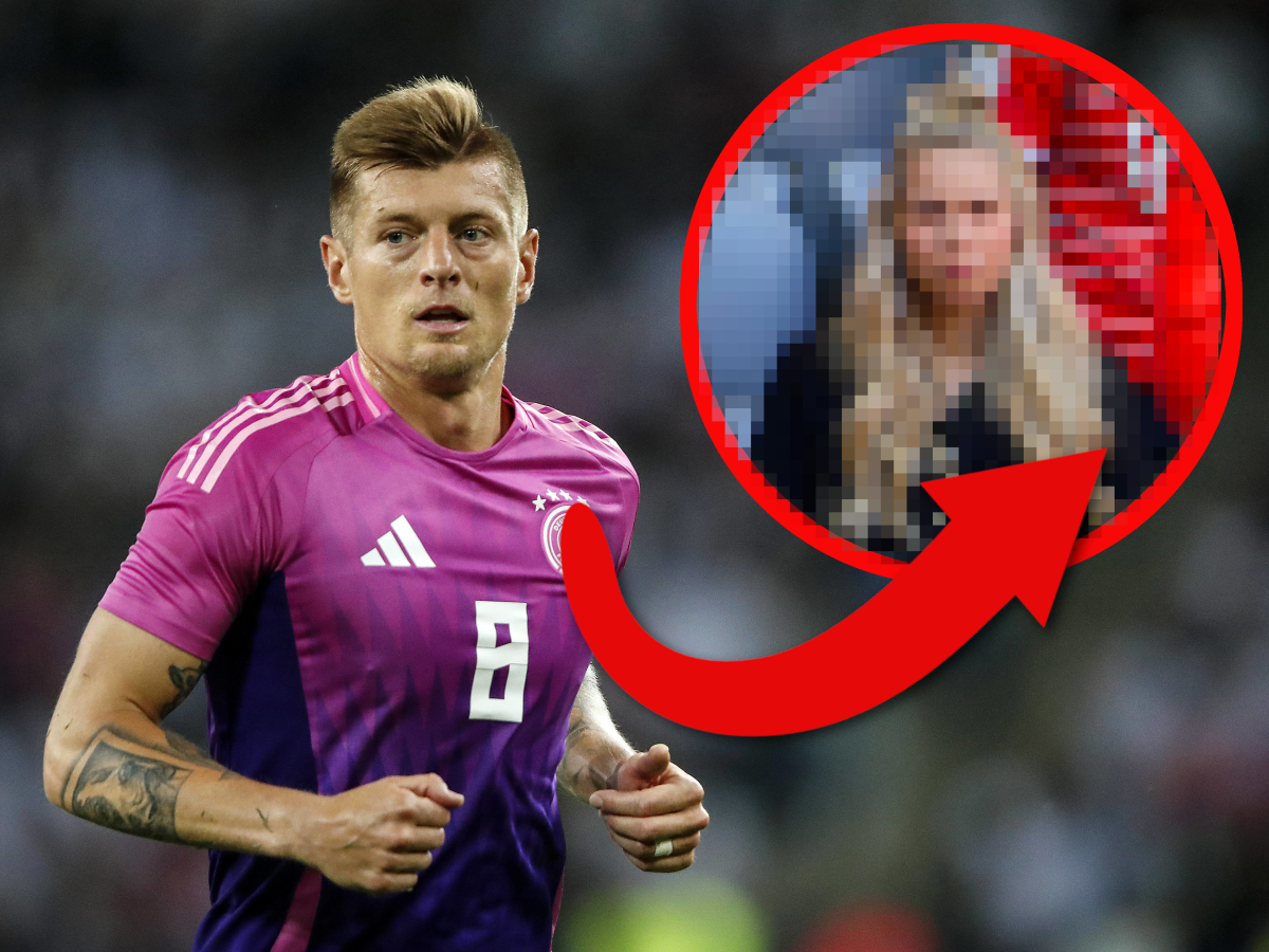 Toni Kroos und verpixelte Frau.