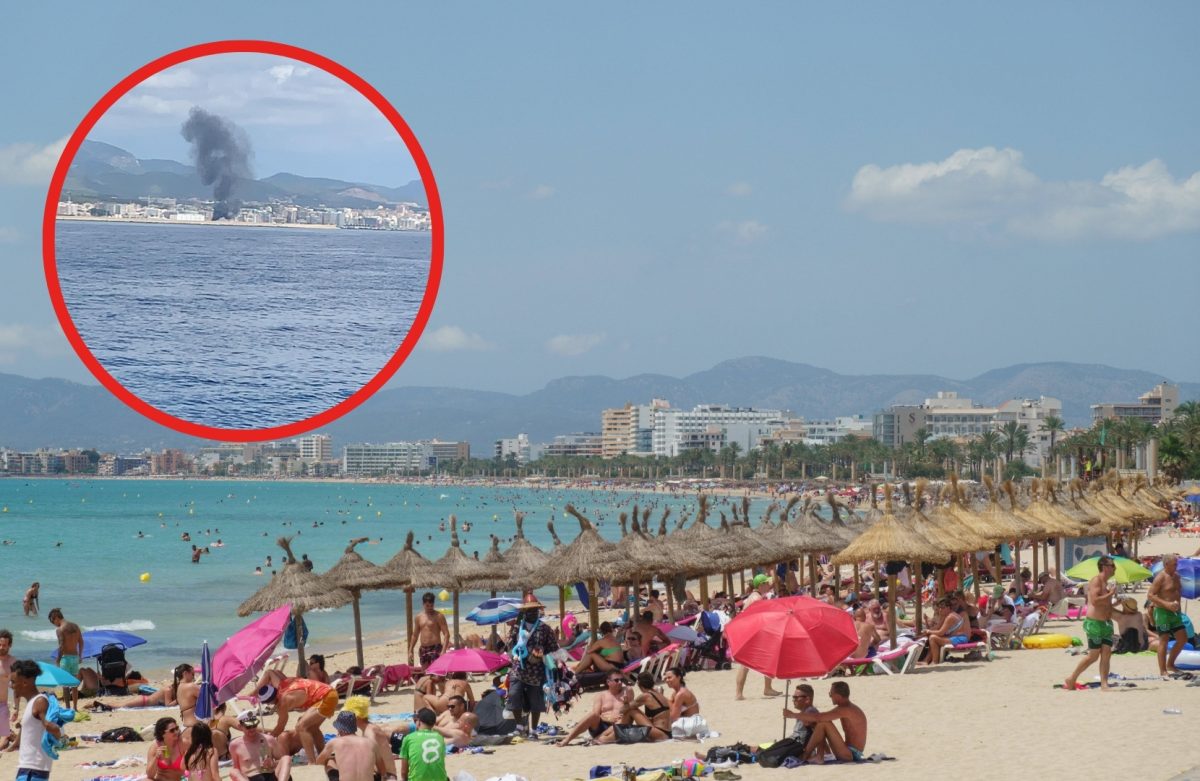 Explosion auf Mallorca: Schwarze Rauchwolke von der Playa aus zu sehen