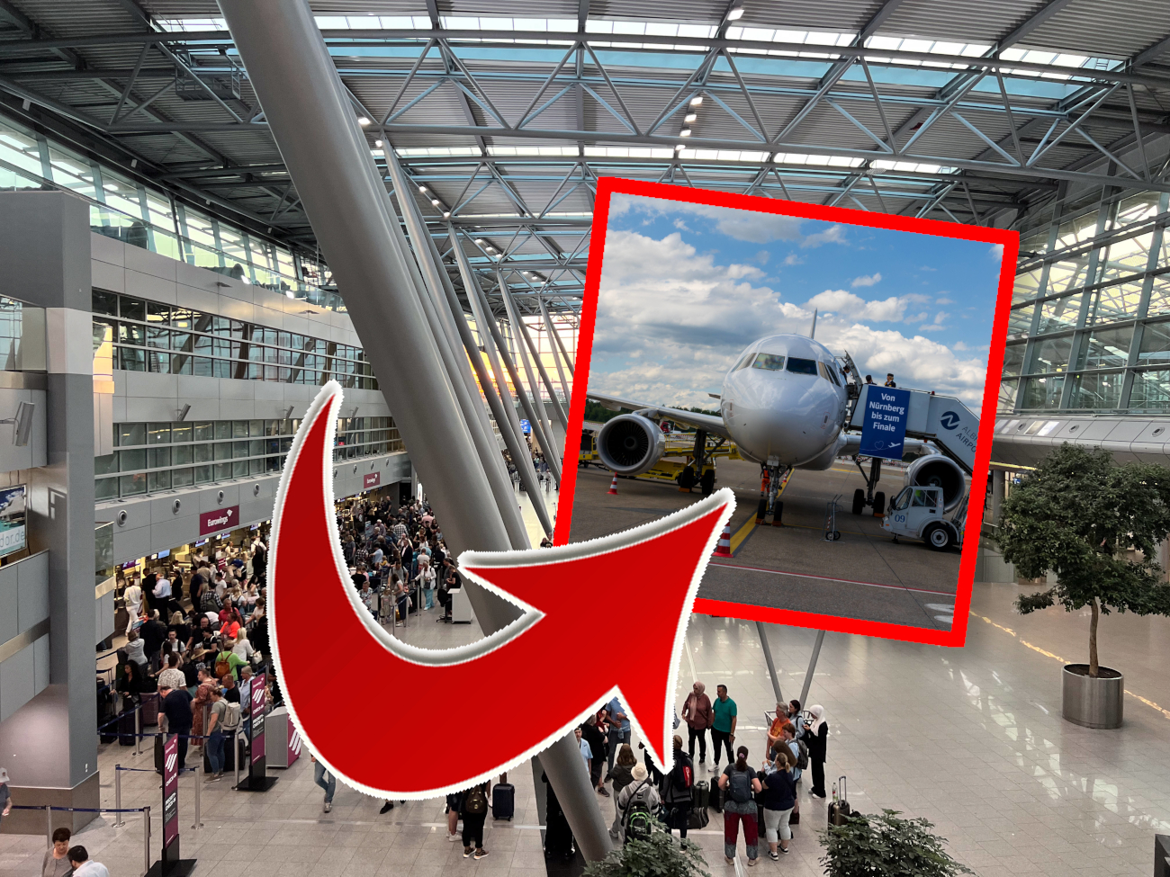 Düsseldorf & Cologne Airport: Awesome! Airline announces it itself