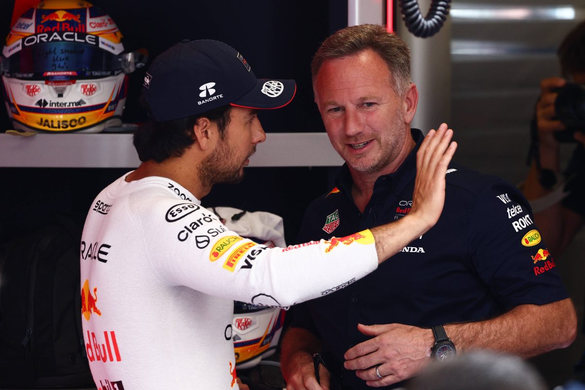 Formel 1: Sergio Perez mit Christian Horner.