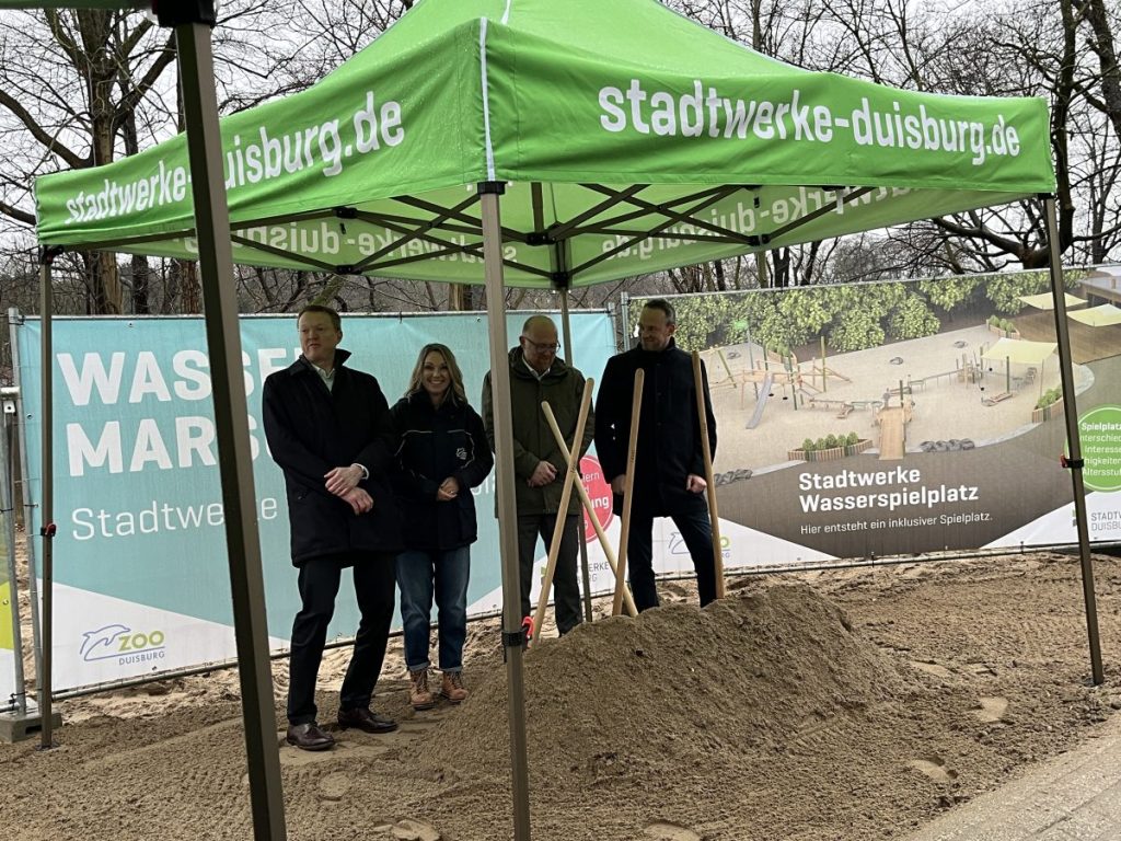 Zoo Duisburg neuer Wasserspielplatz Spatenstich