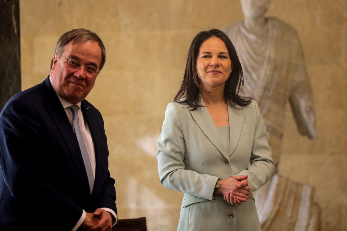 Annalena Baerbock und Armin Laschet bei einem Besuch im Libanon.